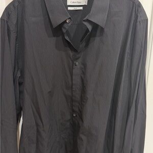 Calvin Klein Men's Black Striped Shirt
